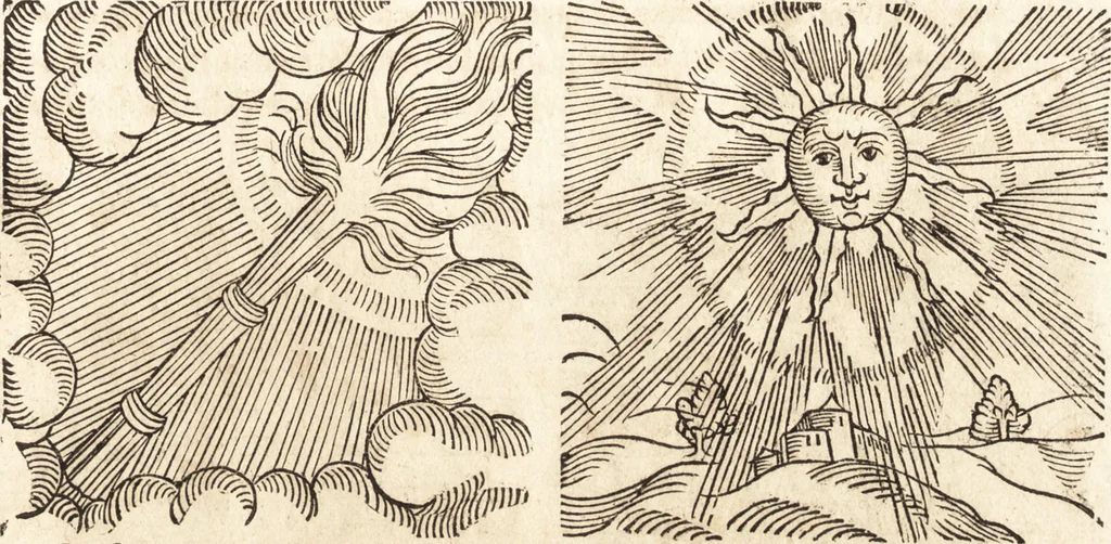An illustration from Prodigiorvm ac ostentorvm chronicon : quae praeter naturae ordinem, motum, et operationem, et in svperioribus & his inferioribus mundi regionibus, ab exordio mundi usque ad haec nostra tempora, acciderunt ..., 1557, leaf 174