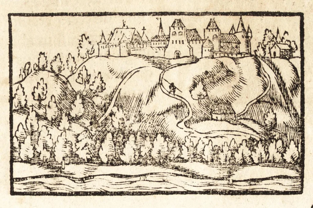 An illustration from Prodigiorvm ac ostentorvm chronicon : quae praeter naturae ordinem, motum, et operationem, et in svperioribus & his inferioribus mundi regionibus, ab exordio mundi usque ad haec nostra tempora, acciderunt ..., 1557, leaf 180