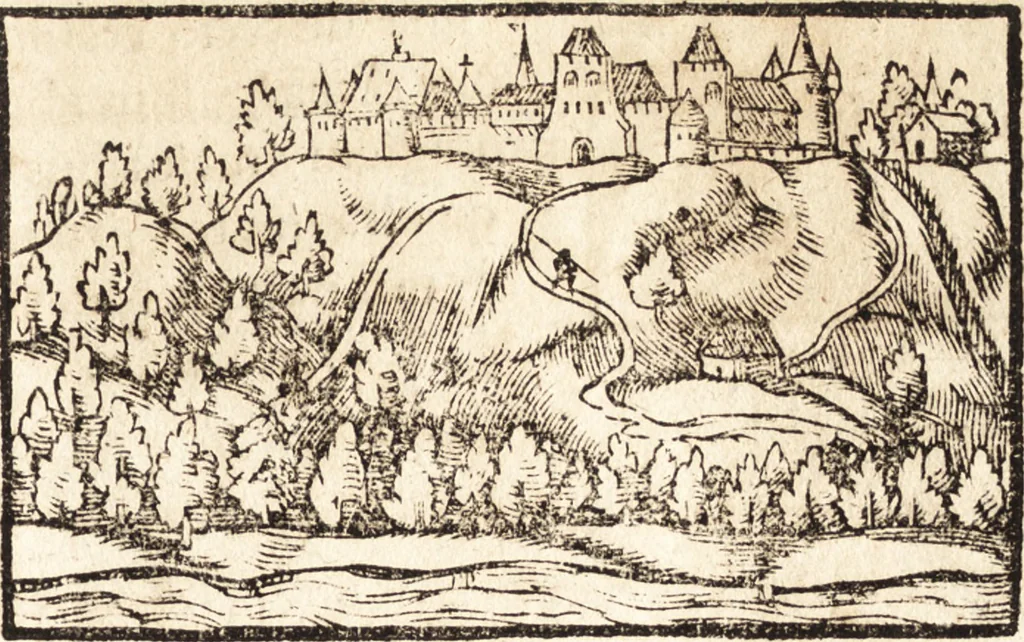 An illustration from Prodigiorvm ac ostentorvm chronicon : quae praeter naturae ordinem, motum, et operationem, et in svperioribus & his inferioribus mundi regionibus, ab exordio mundi usque ad haec nostra tempora, acciderunt ..., 1557, leaf 180