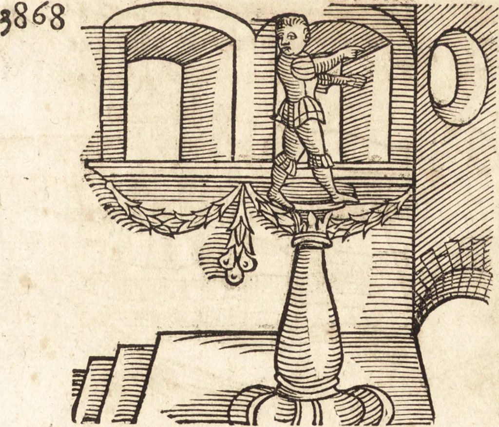 An illustration from Prodigiorvm ac ostentorvm chronicon : quae praeter naturae ordinem, motum, et operationem, et in svperioribus & his inferioribus mundi regionibus, ab exordio mundi usque ad haec nostra tempora, acciderunt ..., 1557, leaf 207