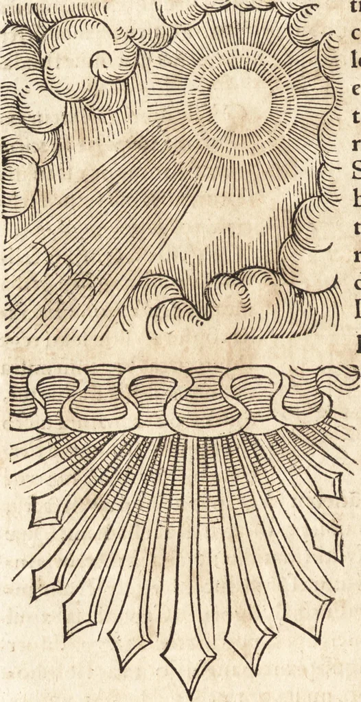 An illustration from Prodigiorvm ac ostentorvm chronicon : quae praeter naturae ordinem, motum, et operationem, et in svperioribus & his inferioribus mundi regionibus, ab exordio mundi usque ad haec nostra tempora, acciderunt ..., 1557, leaf 217