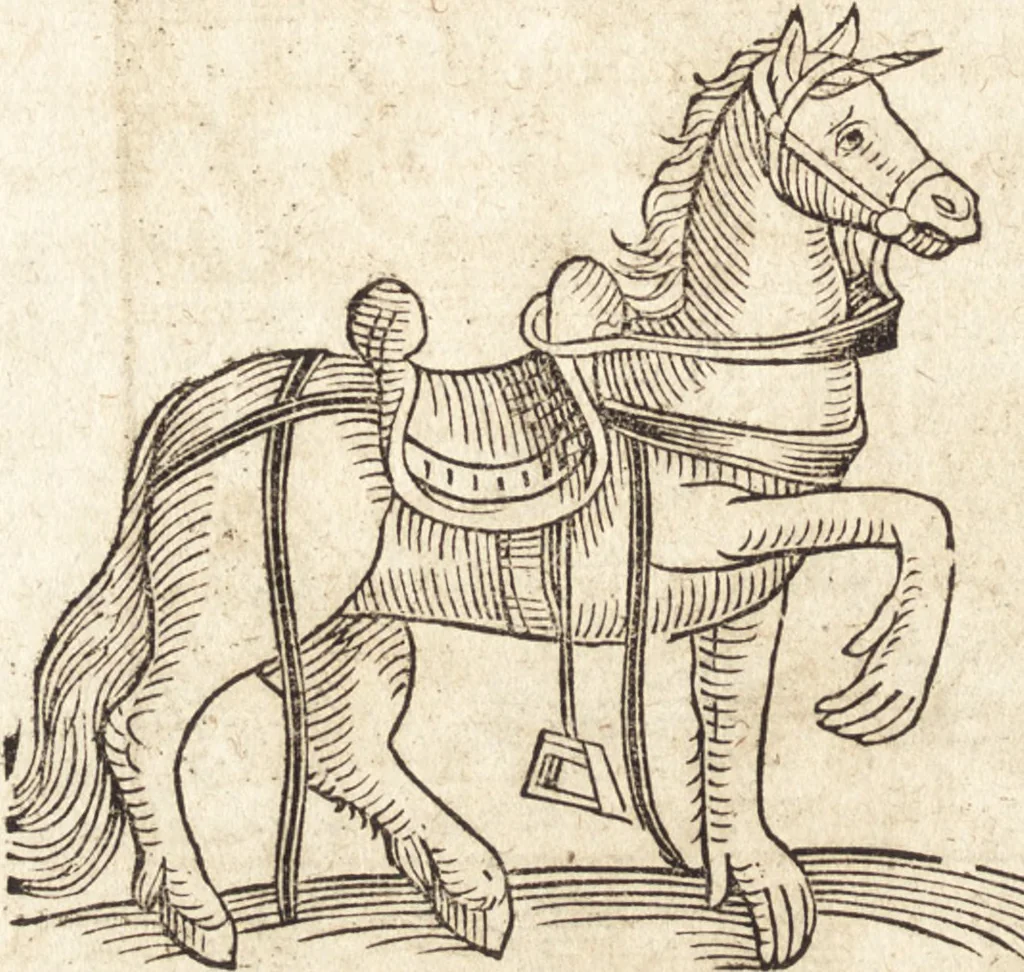 An illustration from Prodigiorvm ac ostentorvm chronicon : quae praeter naturae ordinem, motum, et operationem, et in svperioribus & his inferioribus mundi regionibus, ab exordio mundi usque ad haec nostra tempora, acciderunt ..., 1557, leaf 225