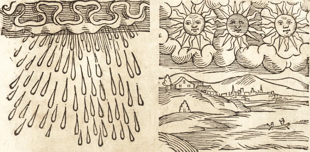 An illustration from Prodigiorvm ac ostentorvm chronicon : quae praeter naturae ordinem, motum, et operationem, et in svperioribus & his inferioribus mundi regionibus, ab exordio mundi usque ad haec nostra tempora, acciderunt ..., 1557, leaf 230