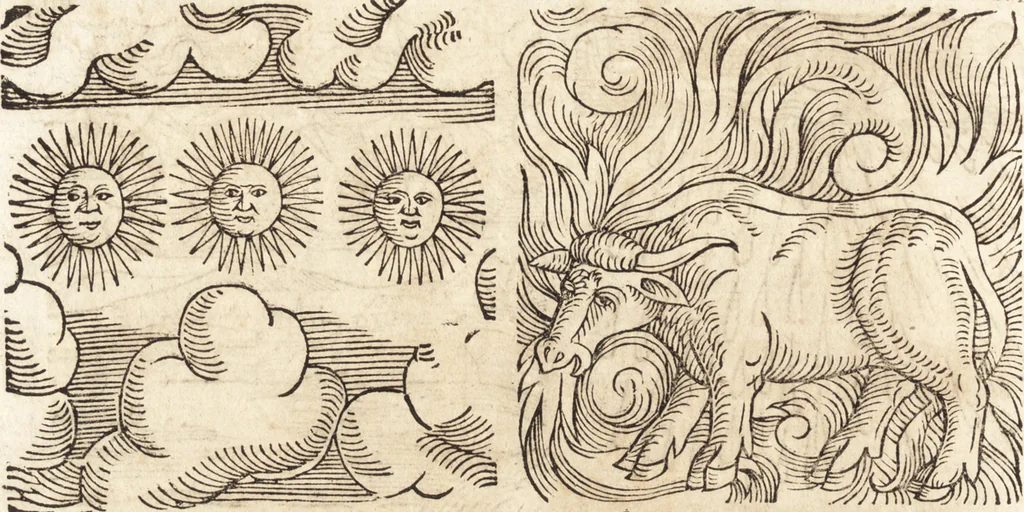 An illustration from Prodigiorvm ac ostentorvm chronicon : quae praeter naturae ordinem, motum, et operationem, et in svperioribus & his inferioribus mundi regionibus, ab exordio mundi usque ad haec nostra tempora, acciderunt ..., 1557, leaf 231