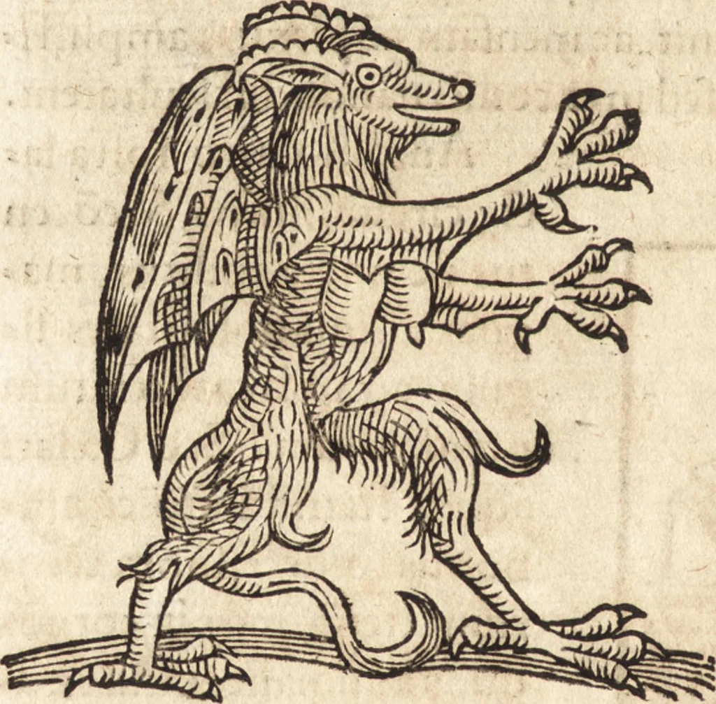 An illustration from Prodigiorvm ac ostentorvm chronicon : quae praeter naturae ordinem, motum, et operationem, et in svperioribus & his inferioribus mundi regionibus, ab exordio mundi usque ad haec nostra tempora, acciderunt ..., 1557, leaf 237