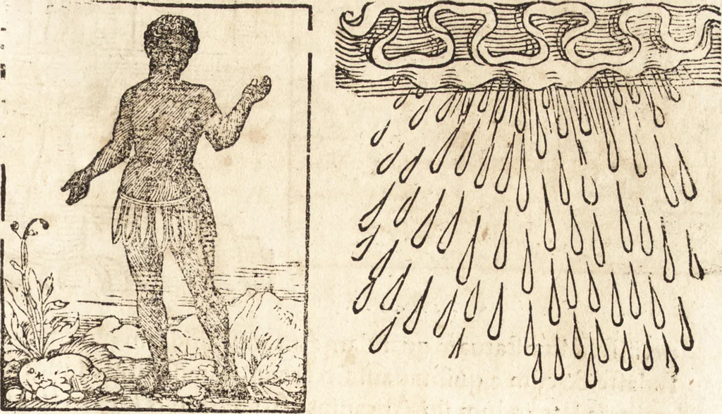 An illustration from Prodigiorvm ac ostentorvm chronicon : quae praeter naturae ordinem, motum, et operationem, et in svperioribus & his inferioribus mundi regionibus, ab exordio mundi usque ad haec nostra tempora, acciderunt ..., 1557, leaf 242