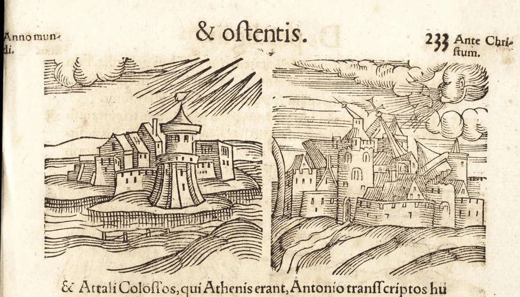 An illustration from Prodigiorvm ac ostentorvm chronicon : quae praeter naturae ordinem, motum, et operationem, et in svperioribus & his inferioribus mundi regionibus, ab exordio mundi usque ad haec nostra tempora, acciderunt ..., 1557, leaf 244