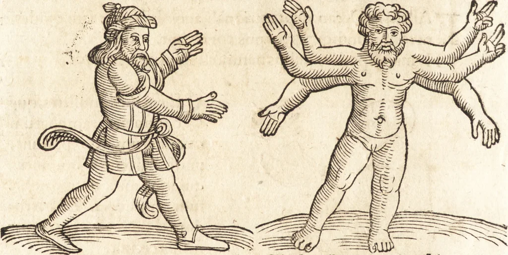 An illustration from Prodigiorvm ac ostentorvm chronicon : quae praeter naturae ordinem, motum, et operationem, et in svperioribus & his inferioribus mundi regionibus, ab exordio mundi usque ad haec nostra tempora, acciderunt ..., 1557, leaf 25