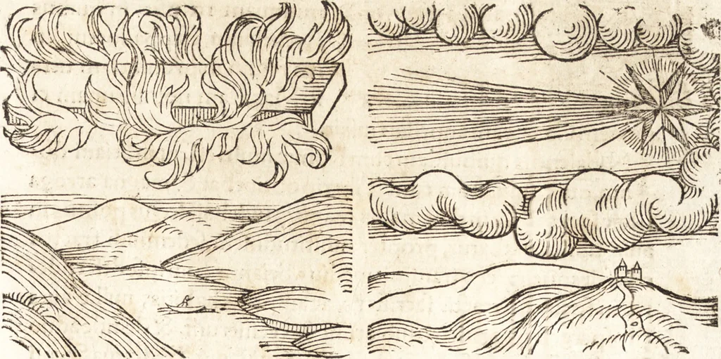 An illustration from Prodigiorvm ac ostentorvm chronicon : quae praeter naturae ordinem, motum, et operationem, et in svperioribus & his inferioribus mundi regionibus, ab exordio mundi usque ad haec nostra tempora, acciderunt ..., 1557, leaf 252