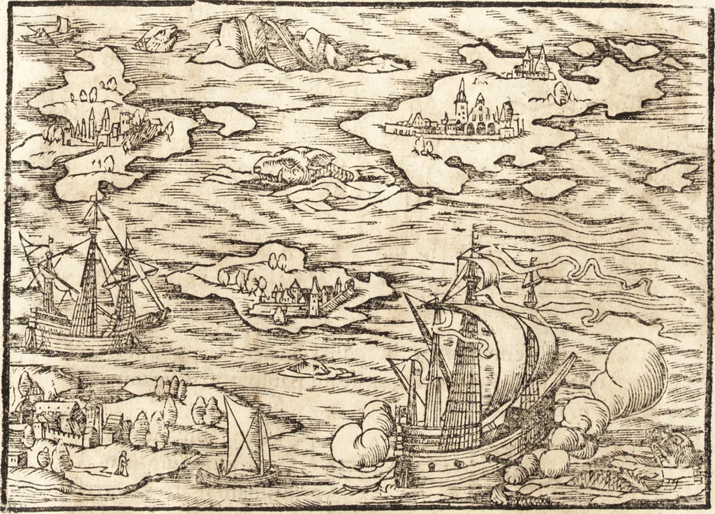 An illustration from Prodigiorvm ac ostentorvm chronicon : quae praeter naturae ordinem, motum, et operationem, et in svperioribus & his inferioribus mundi regionibus, ab exordio mundi usque ad haec nostra tempora, acciderunt ..., 1557, leaf 258
