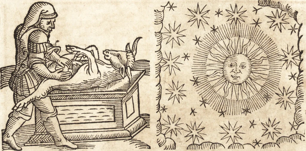 An illustration from Prodigiorvm ac ostentorvm chronicon : quae praeter naturae ordinem, motum, et operationem, et in svperioribus & his inferioribus mundi regionibus, ab exordio mundi usque ad haec nostra tempora, acciderunt ..., 1557, leaf 259