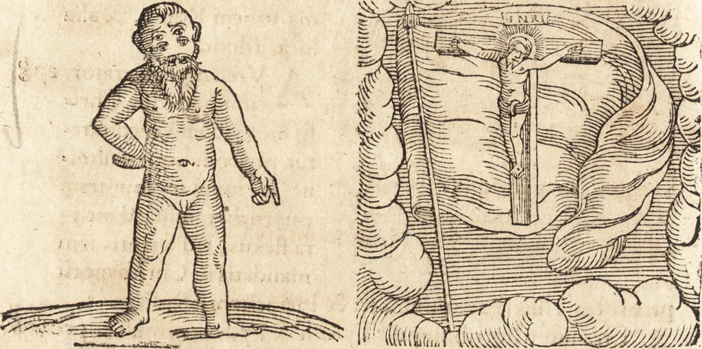 An illustration from Prodigiorvm ac ostentorvm chronicon : quae praeter naturae ordinem, motum, et operationem, et in svperioribus & his inferioribus mundi regionibus, ab exordio mundi usque ad haec nostra tempora, acciderunt ..., 1557, leaf 283