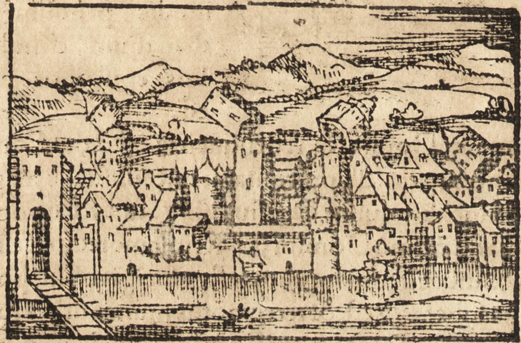 An illustration from Prodigiorvm ac ostentorvm chronicon : quae praeter naturae ordinem, motum, et operationem, et in svperioribus & his inferioribus mundi regionibus, ab exordio mundi usque ad haec nostra tempora, acciderunt ..., 1557, leaf 285