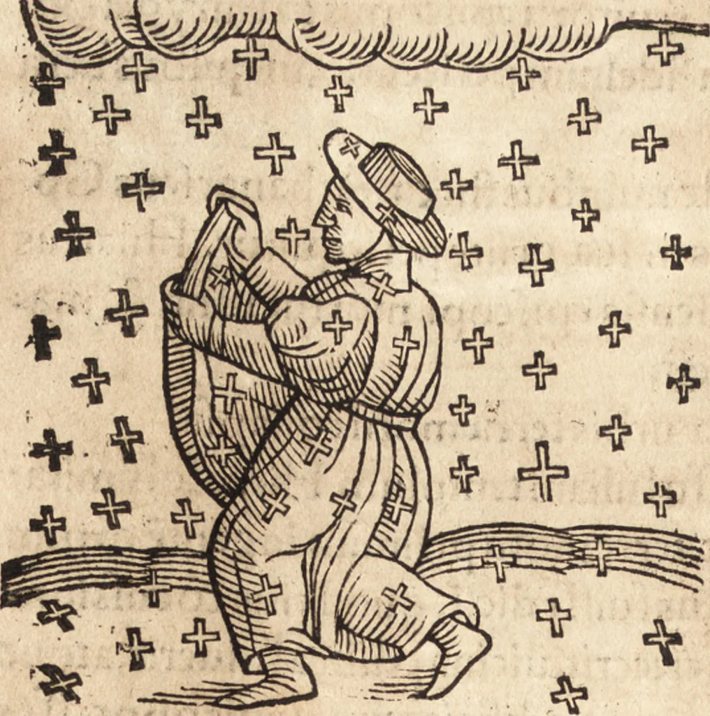 An illustration from Prodigiorvm ac ostentorvm chronicon : quae praeter naturae ordinem, motum, et operationem, et in svperioribus & his inferioribus mundi regionibus, ab exordio mundi usque ad haec nostra tempora, acciderunt ..., 1557, leaf 287