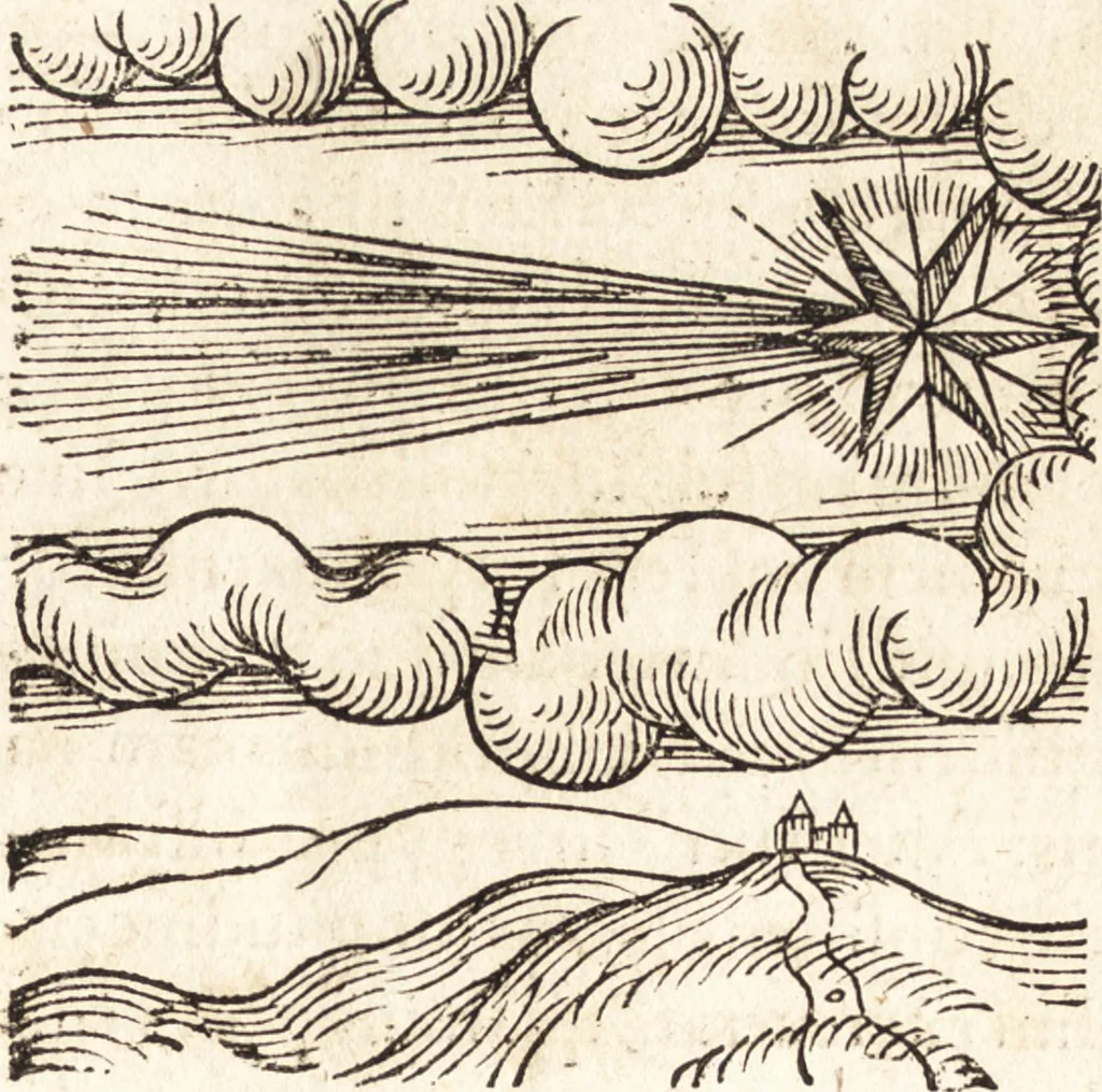 An illustration from Prodigiorvm ac ostentorvm chronicon : quae praeter naturae ordinem, motum, et operationem, et in svperioribus & his inferioribus mundi regionibus, ab exordio mundi usque ad haec nostra tempora, acciderunt ..., 1557, leaf 290