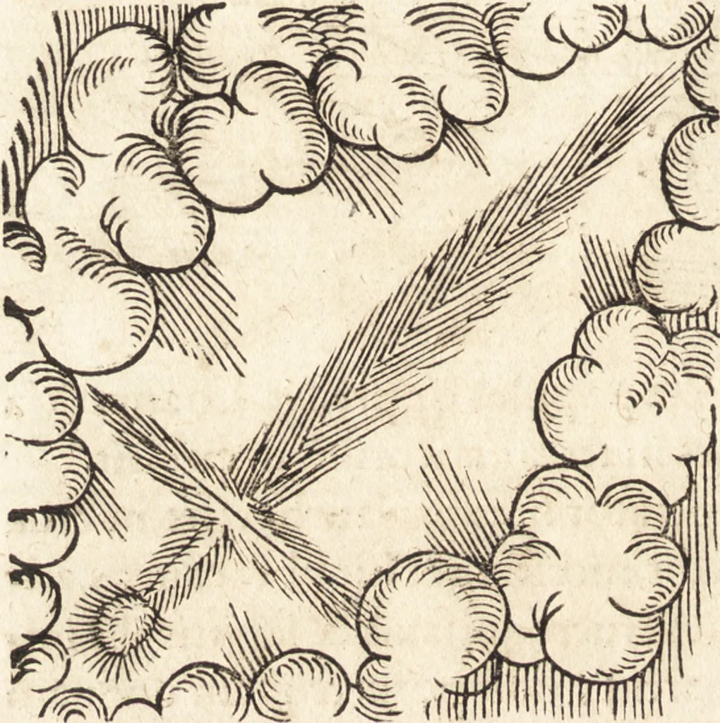 An illustration from Prodigiorvm ac ostentorvm chronicon : quae praeter naturae ordinem, motum, et operationem, et in svperioribus & his inferioribus mundi regionibus, ab exordio mundi usque ad haec nostra tempora, acciderunt ..., 1557, leaf 291