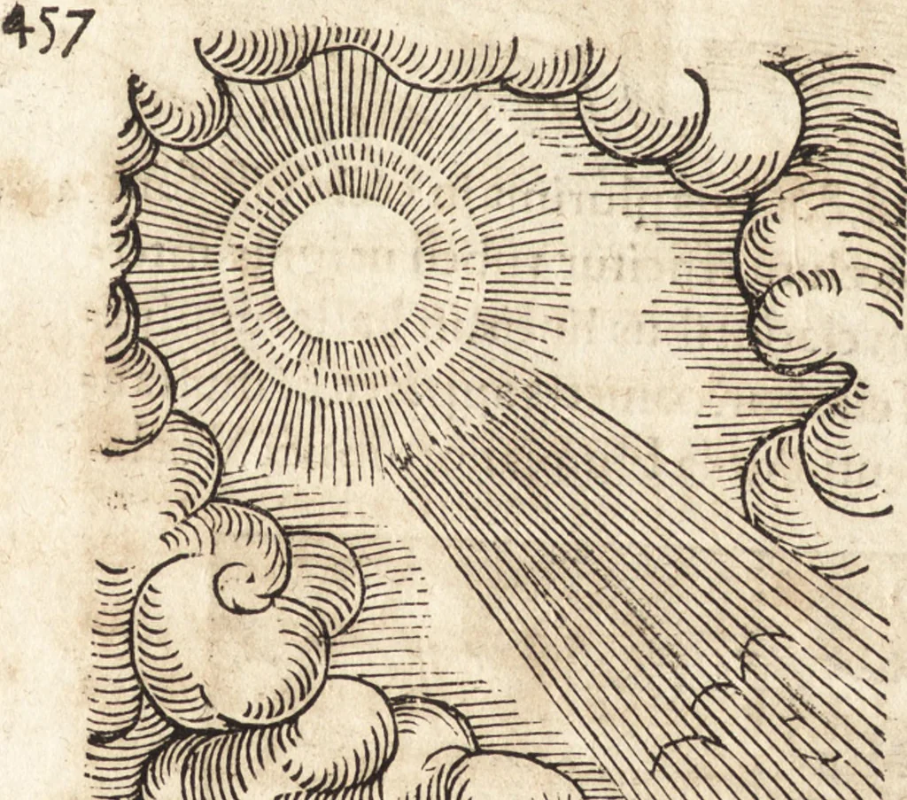 An illustration from Prodigiorvm ac ostentorvm chronicon : quae praeter naturae ordinem, motum, et operationem, et in svperioribus & his inferioribus mundi regionibus, ab exordio mundi usque ad haec nostra tempora, acciderunt ..., 1557, leaf 305