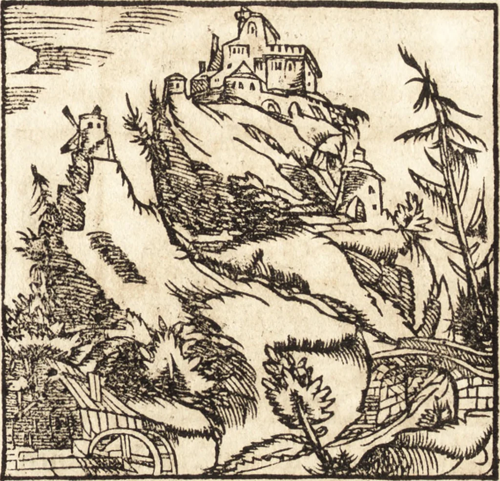 An illustration from Prodigiorvm ac ostentorvm chronicon : quae praeter naturae ordinem, motum, et operationem, et in svperioribus & his inferioribus mundi regionibus, ab exordio mundi usque ad haec nostra tempora, acciderunt ..., 1557, leaf 308