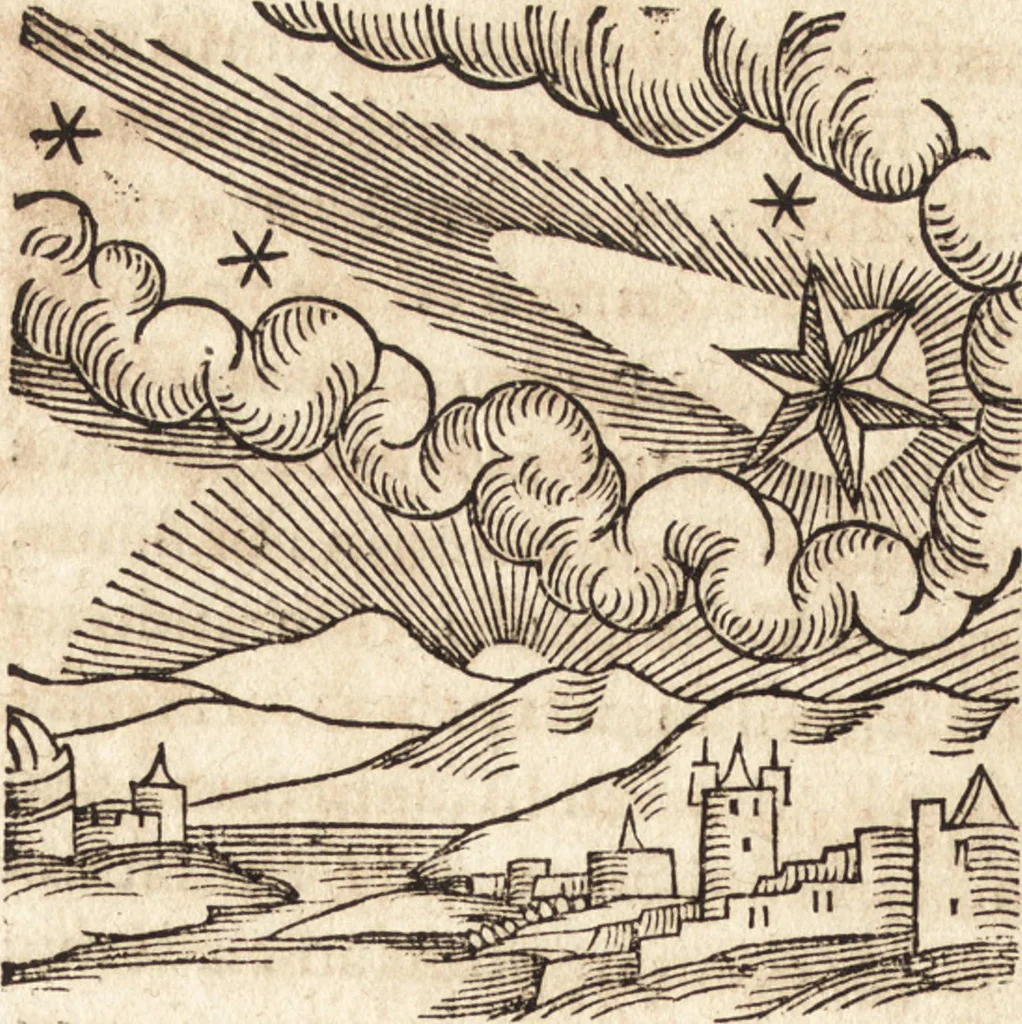 An illustration from Prodigiorvm ac ostentorvm chronicon : quae praeter naturae ordinem, motum, et operationem, et in svperioribus & his inferioribus mundi regionibus, ab exordio mundi usque ad haec nostra tempora, acciderunt ..., 1557, leaf 309