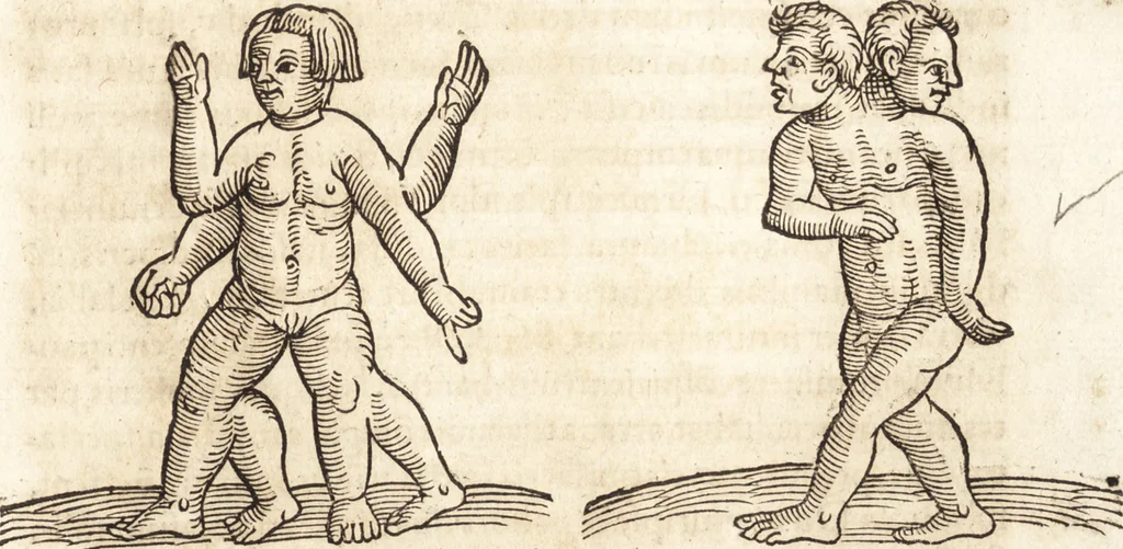 An illustration from Prodigiorvm ac ostentorvm chronicon : quae praeter naturae ordinem, motum, et operationem, et in svperioribus & his inferioribus mundi regionibus, ab exordio mundi usque ad haec nostra tempora, acciderunt ..., 1557, leaf 328