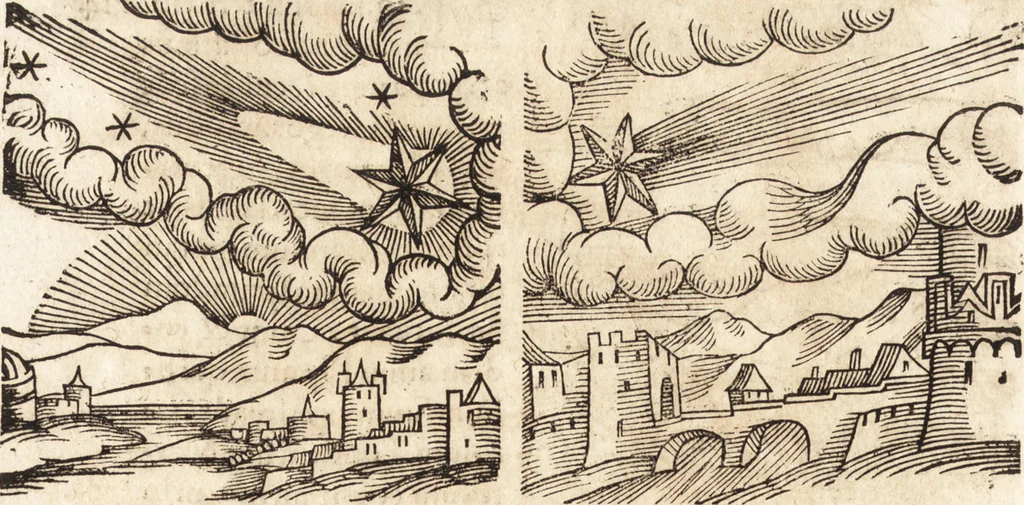 An illustration from Prodigiorvm ac ostentorvm chronicon : quae praeter naturae ordinem, motum, et operationem, et in svperioribus & his inferioribus mundi regionibus, ab exordio mundi usque ad haec nostra tempora, acciderunt ..., 1557, leaf 339