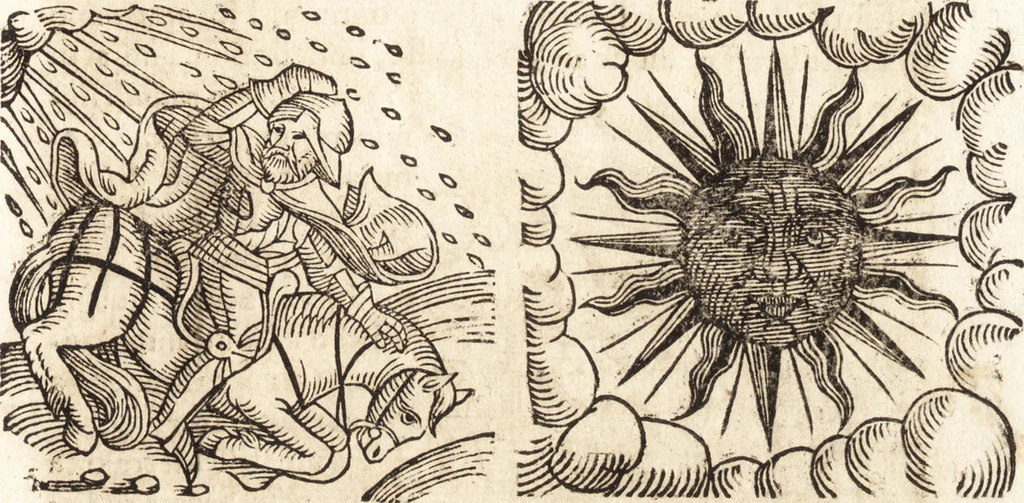 An illustration from Prodigiorvm ac ostentorvm chronicon : quae praeter naturae ordinem, motum, et operationem, et in svperioribus & his inferioribus mundi regionibus, ab exordio mundi usque ad haec nostra tempora, acciderunt ..., 1557, leaf 344