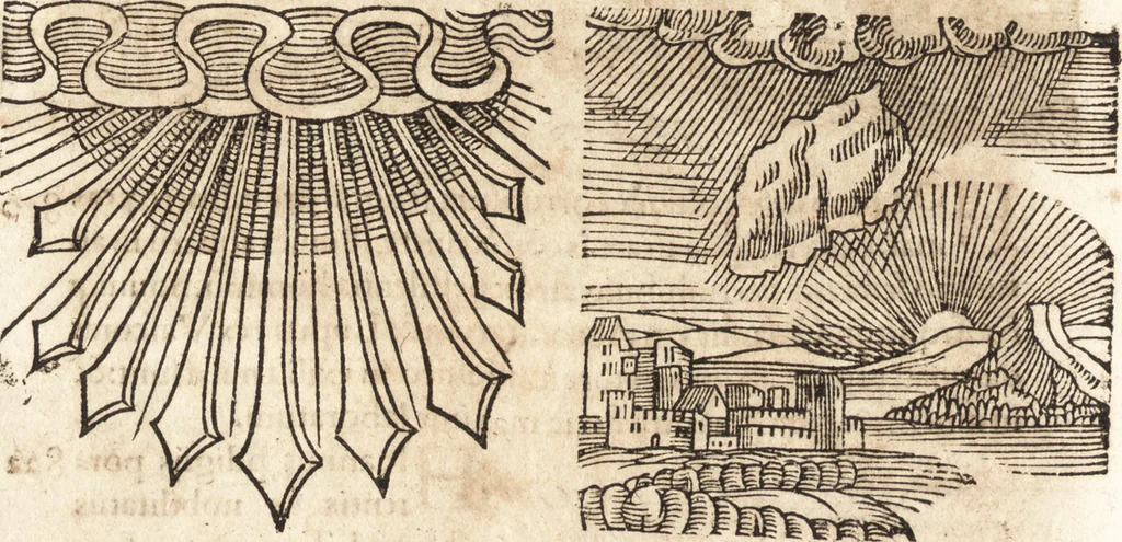 An illustration from Prodigiorvm ac ostentorvm chronicon : quae praeter naturae ordinem, motum, et operationem, et in svperioribus & his inferioribus mundi regionibus, ab exordio mundi usque ad haec nostra tempora, acciderunt ..., 1557, leaf 355