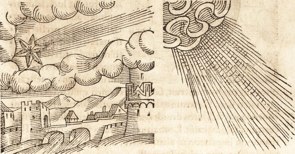 An illustration from Prodigiorvm ac ostentorvm chronicon : quae praeter naturae ordinem, motum, et operationem, et in svperioribus & his inferioribus mundi regionibus, ab exordio mundi usque ad haec nostra tempora, acciderunt ..., 1557, leaf 360