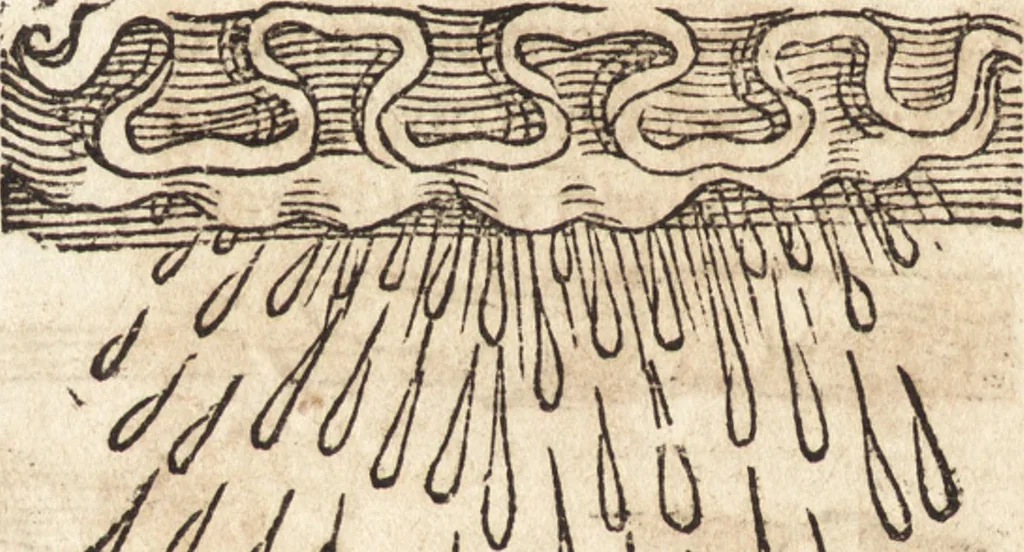 An illustration from Prodigiorvm ac ostentorvm chronicon : quae praeter naturae ordinem, motum, et operationem, et in svperioribus & his inferioribus mundi regionibus, ab exordio mundi usque ad haec nostra tempora, acciderunt ..., 1557, leaf 367