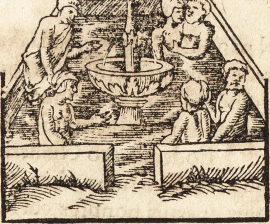 An illustration from Prodigiorvm ac ostentorvm chronicon : quae praeter naturae ordinem, motum, et operationem, et in svperioribus & his inferioribus mundi regionibus, ab exordio mundi usque ad haec nostra tempora, acciderunt ..., 1557, leaf 380
