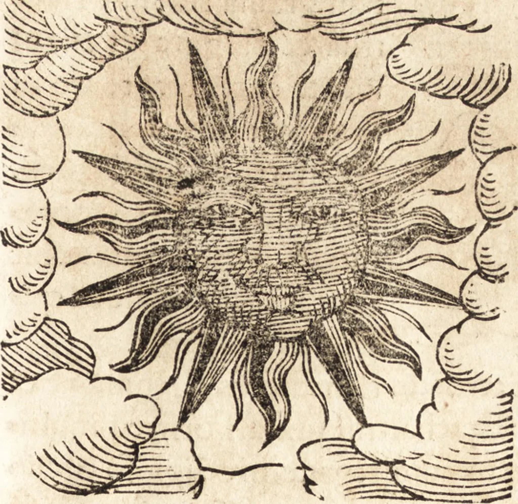 An illustration from Prodigiorvm ac ostentorvm chronicon : quae praeter naturae ordinem, motum, et operationem, et in svperioribus & his inferioribus mundi regionibus, ab exordio mundi usque ad haec nostra tempora, acciderunt ..., 1557, leaf 386