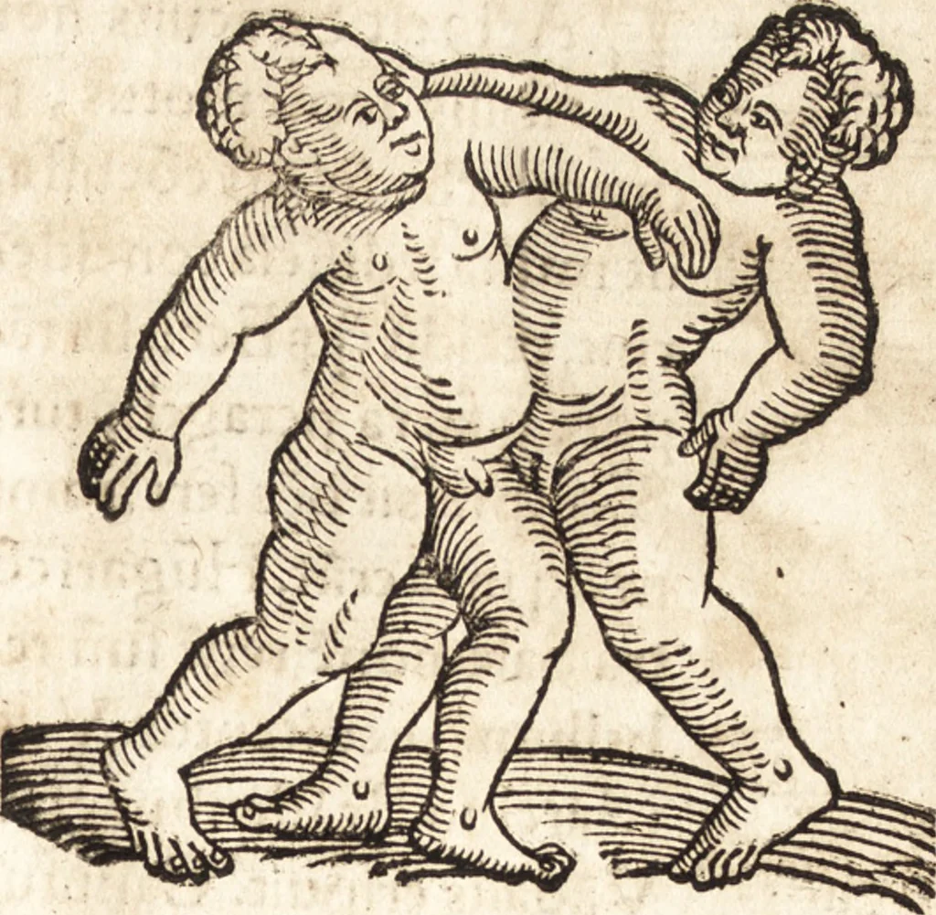 An illustration from Prodigiorvm ac ostentorvm chronicon : quae praeter naturae ordinem, motum, et operationem, et in svperioribus & his inferioribus mundi regionibus, ab exordio mundi usque ad haec nostra tempora, acciderunt ..., 1557, leaf 392