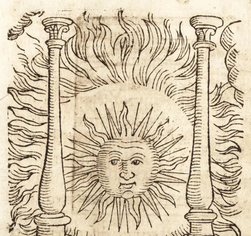 An illustration from Prodigiorvm ac ostentorvm chronicon : quae praeter naturae ordinem, motum, et operationem, et in svperioribus & his inferioribus mundi regionibus, ab exordio mundi usque ad haec nostra tempora, acciderunt ..., 1557, leaf 394
