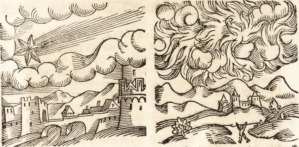 An illustration from Prodigiorvm ac ostentorvm chronicon : quae praeter naturae ordinem, motum, et operationem, et in svperioribus & his inferioribus mundi regionibus, ab exordio mundi usque ad haec nostra tempora, acciderunt ..., 1557, leaf 400