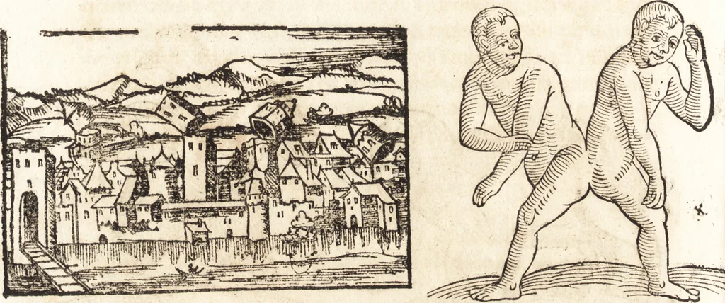 An illustration from Prodigiorvm ac ostentorvm chronicon : quae praeter naturae ordinem, motum, et operationem, et in svperioribus & his inferioribus mundi regionibus, ab exordio mundi usque ad haec nostra tempora, acciderunt ..., 1557, leaf 409