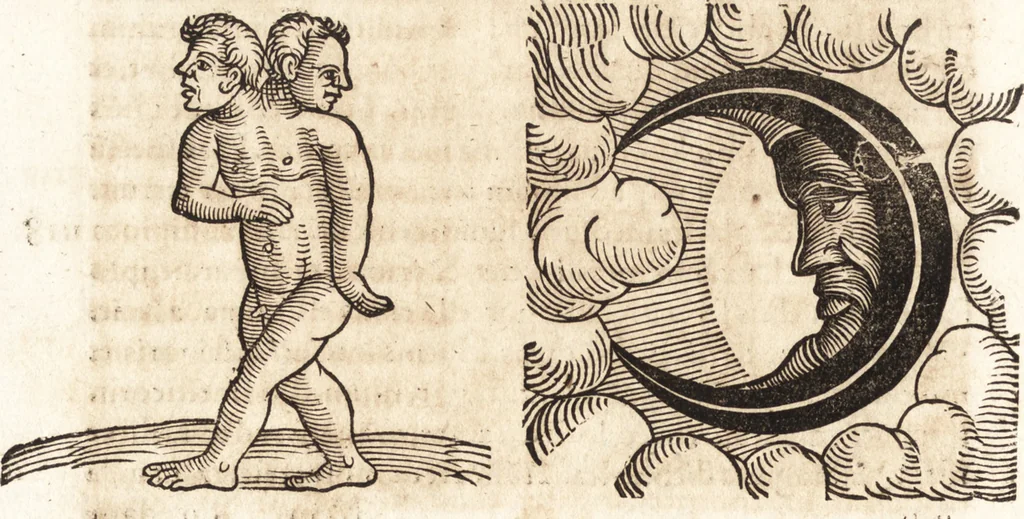 An illustration from Prodigiorvm ac ostentorvm chronicon : quae praeter naturae ordinem, motum, et operationem, et in svperioribus & his inferioribus mundi regionibus, ab exordio mundi usque ad haec nostra tempora, acciderunt ..., 1557, leaf 413