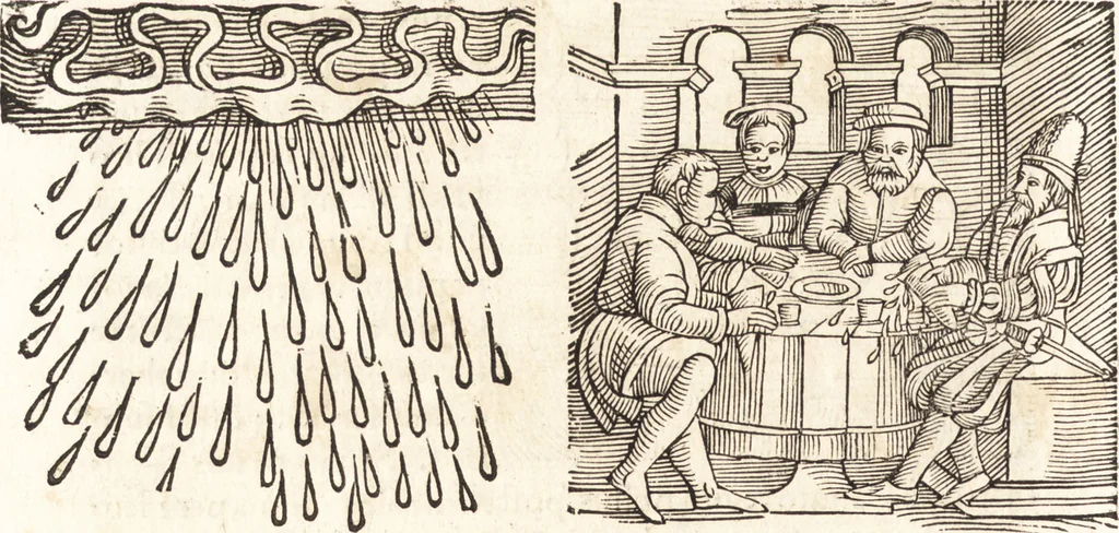 An illustration from Prodigiorvm ac ostentorvm chronicon : quae praeter naturae ordinem, motum, et operationem, et in svperioribus & his inferioribus mundi regionibus, ab exordio mundi usque ad haec nostra tempora, acciderunt ..., 1557, leaf 427