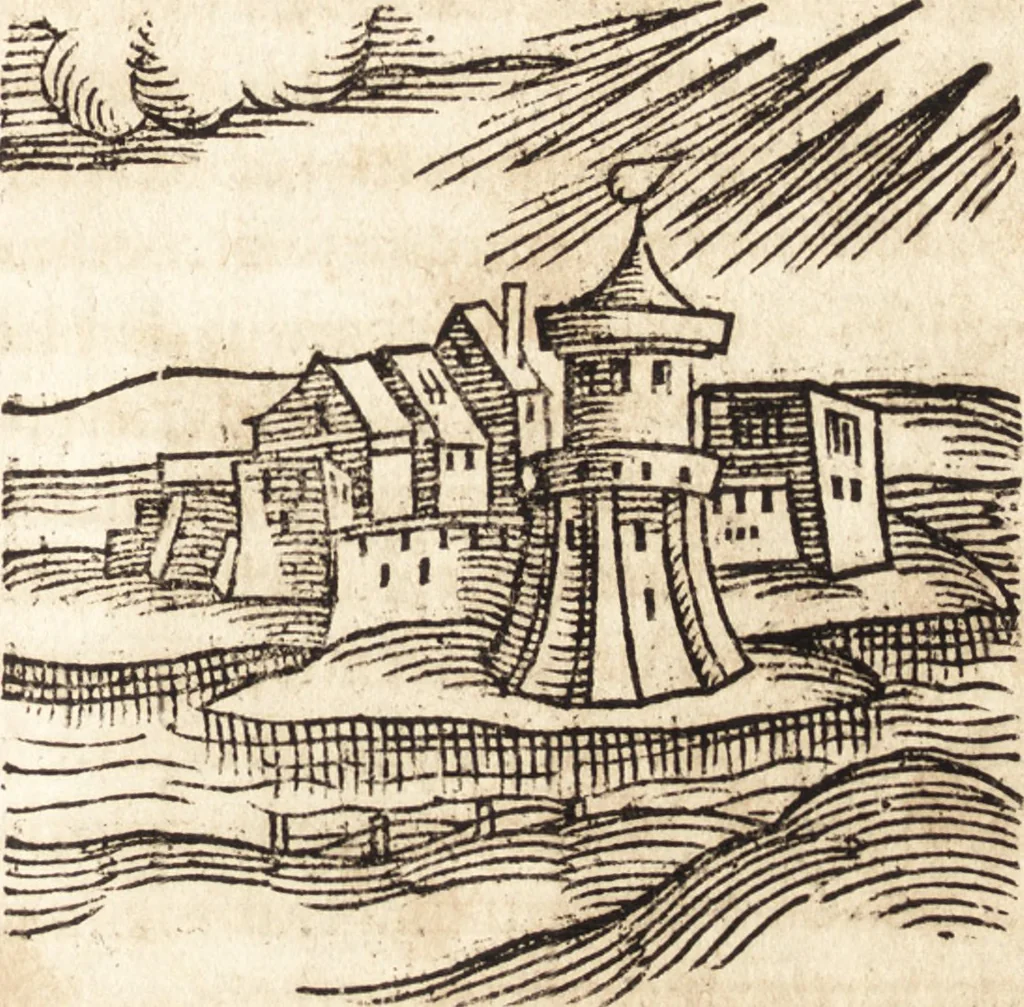 An illustration from Prodigiorvm ac ostentorvm chronicon : quae praeter naturae ordinem, motum, et operationem, et in svperioribus & his inferioribus mundi regionibus, ab exordio mundi usque ad haec nostra tempora, acciderunt ..., 1557, leaf 428