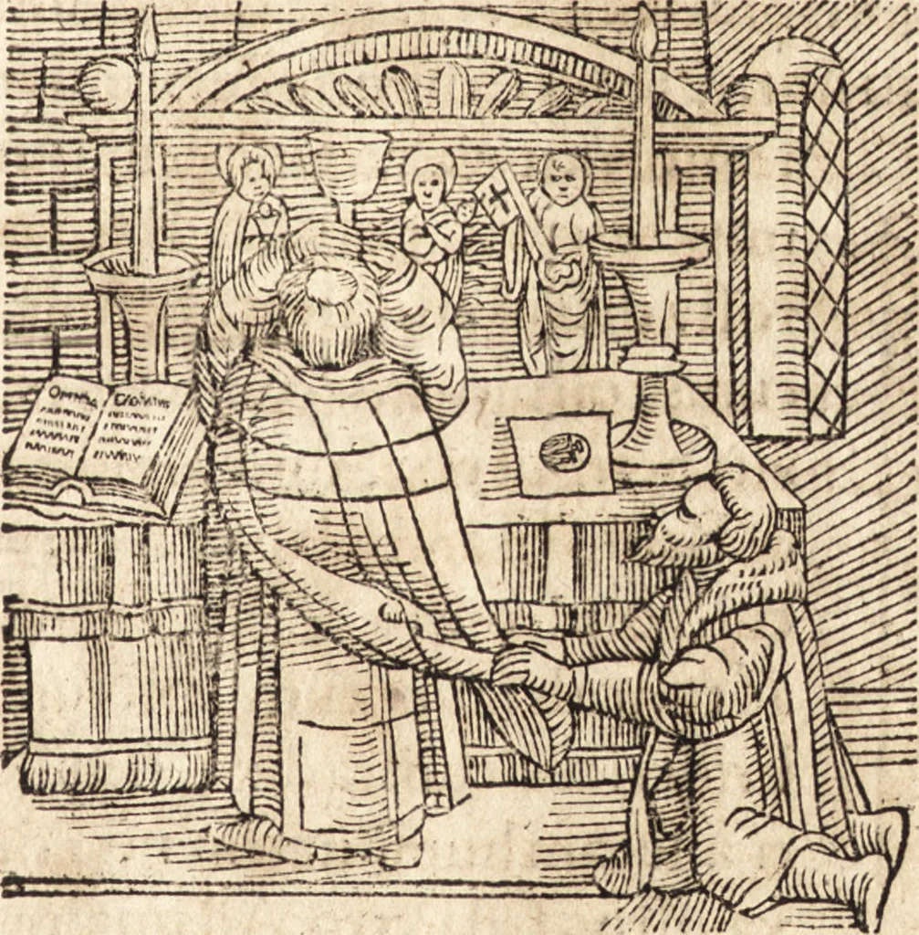 An illustration from Prodigiorvm ac ostentorvm chronicon : quae praeter naturae ordinem, motum, et operationem, et in svperioribus & his inferioribus mundi regionibus, ab exordio mundi usque ad haec nostra tempora, acciderunt ..., 1557, leaf 430