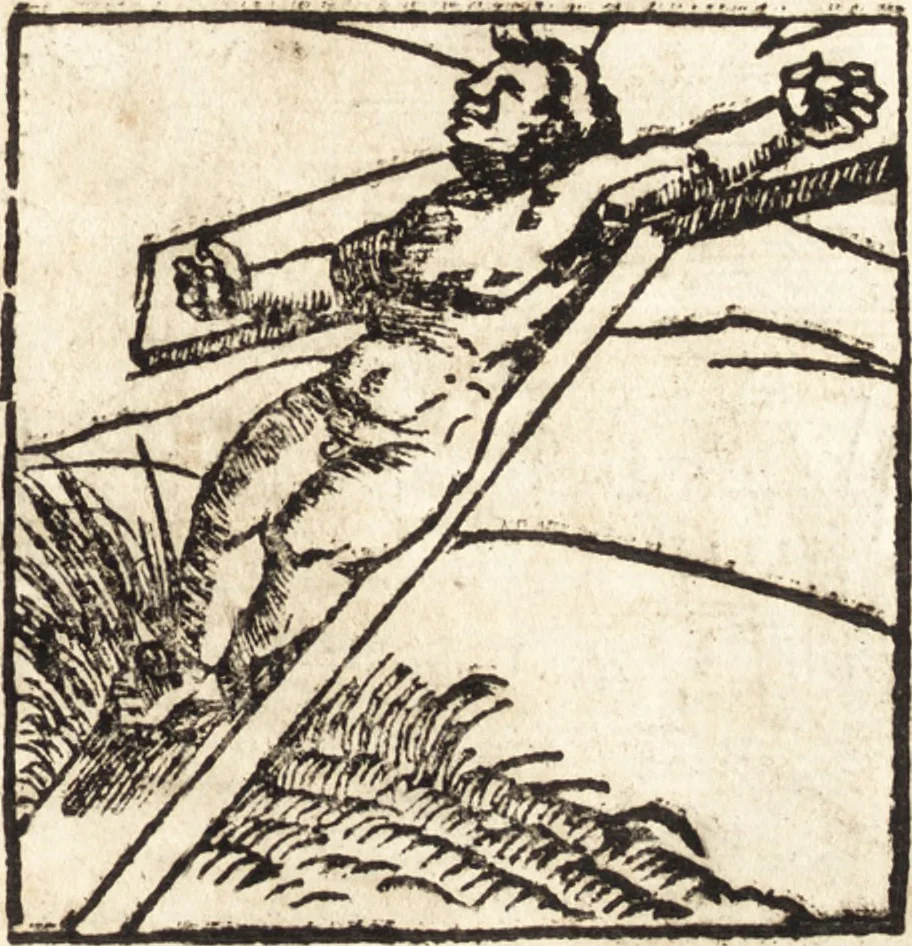 An illustration from Prodigiorvm ac ostentorvm chronicon : quae praeter naturae ordinem, motum, et operationem, et in svperioribus & his inferioribus mundi regionibus, ab exordio mundi usque ad haec nostra tempora, acciderunt ..., 1557, leaf 448