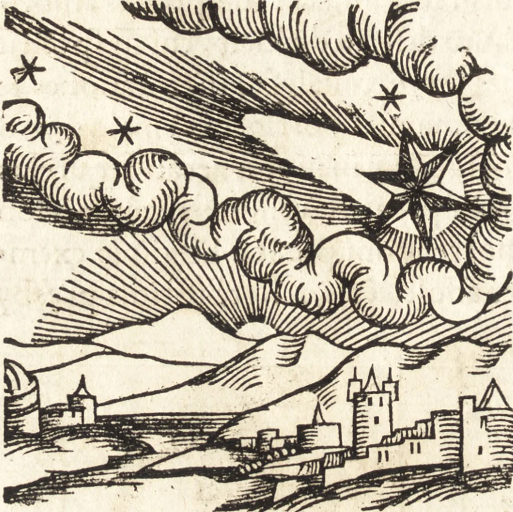 An illustration from Prodigiorvm ac ostentorvm chronicon : quae praeter naturae ordinem, motum, et operationem, et in svperioribus & his inferioribus mundi regionibus, ab exordio mundi usque ad haec nostra tempora, acciderunt ..., 1557, leaf 451