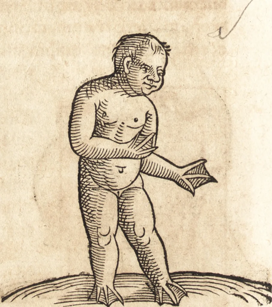 An illustration from Prodigiorvm ac ostentorvm chronicon : quae praeter naturae ordinem, motum, et operationem, et in svperioribus & his inferioribus mundi regionibus, ab exordio mundi usque ad haec nostra tempora, acciderunt ..., 1557, leaf 453