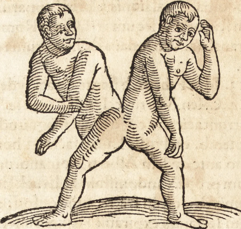 An illustration from Prodigiorvm ac ostentorvm chronicon : quae praeter naturae ordinem, motum, et operationem, et in svperioribus & his inferioribus mundi regionibus, ab exordio mundi usque ad haec nostra tempora, acciderunt ..., 1557, leaf 461