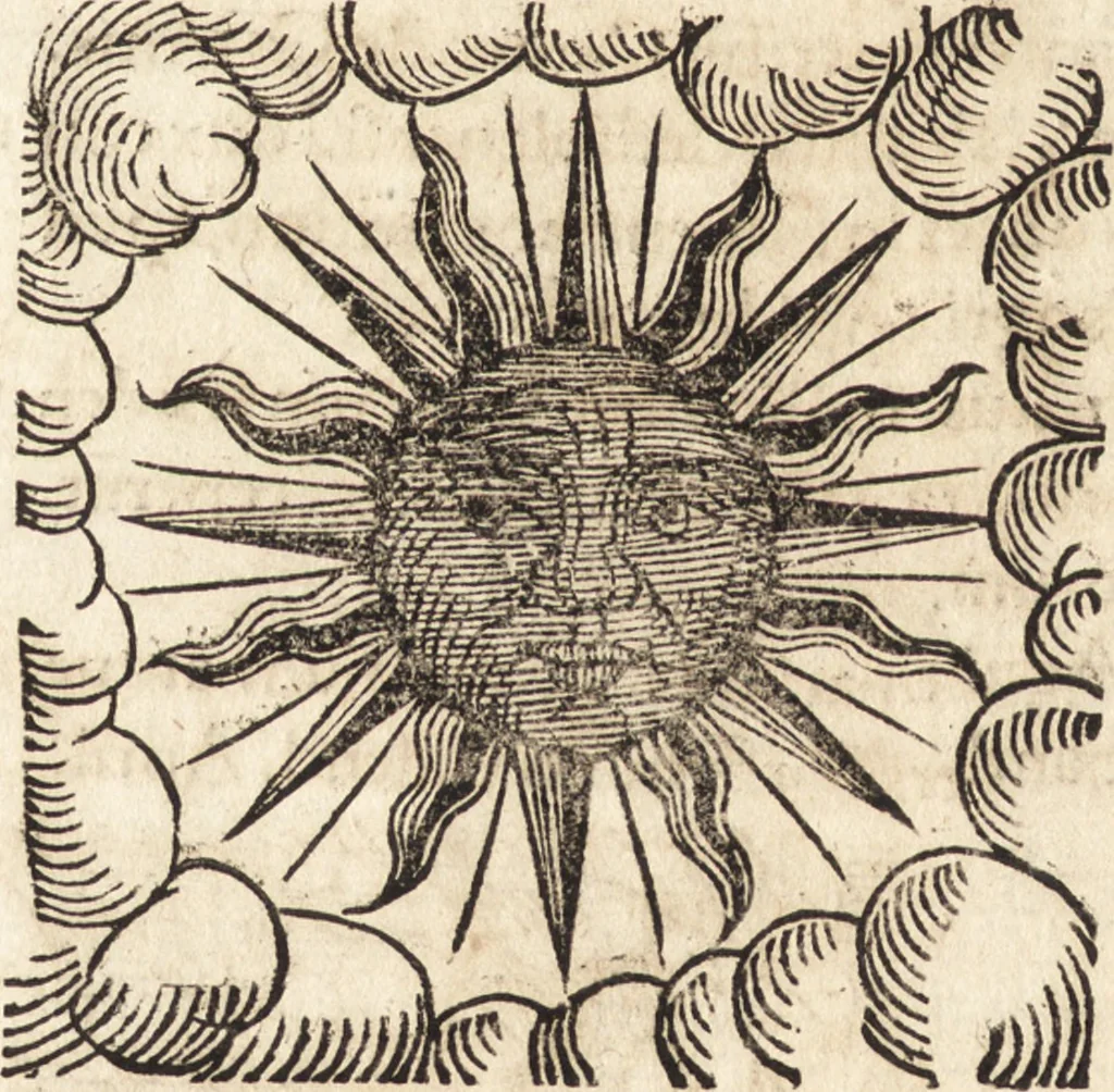 An illustration from Prodigiorvm ac ostentorvm chronicon : quae praeter naturae ordinem, motum, et operationem, et in svperioribus & his inferioribus mundi regionibus, ab exordio mundi usque ad haec nostra tempora, acciderunt ..., 1557, leaf 483