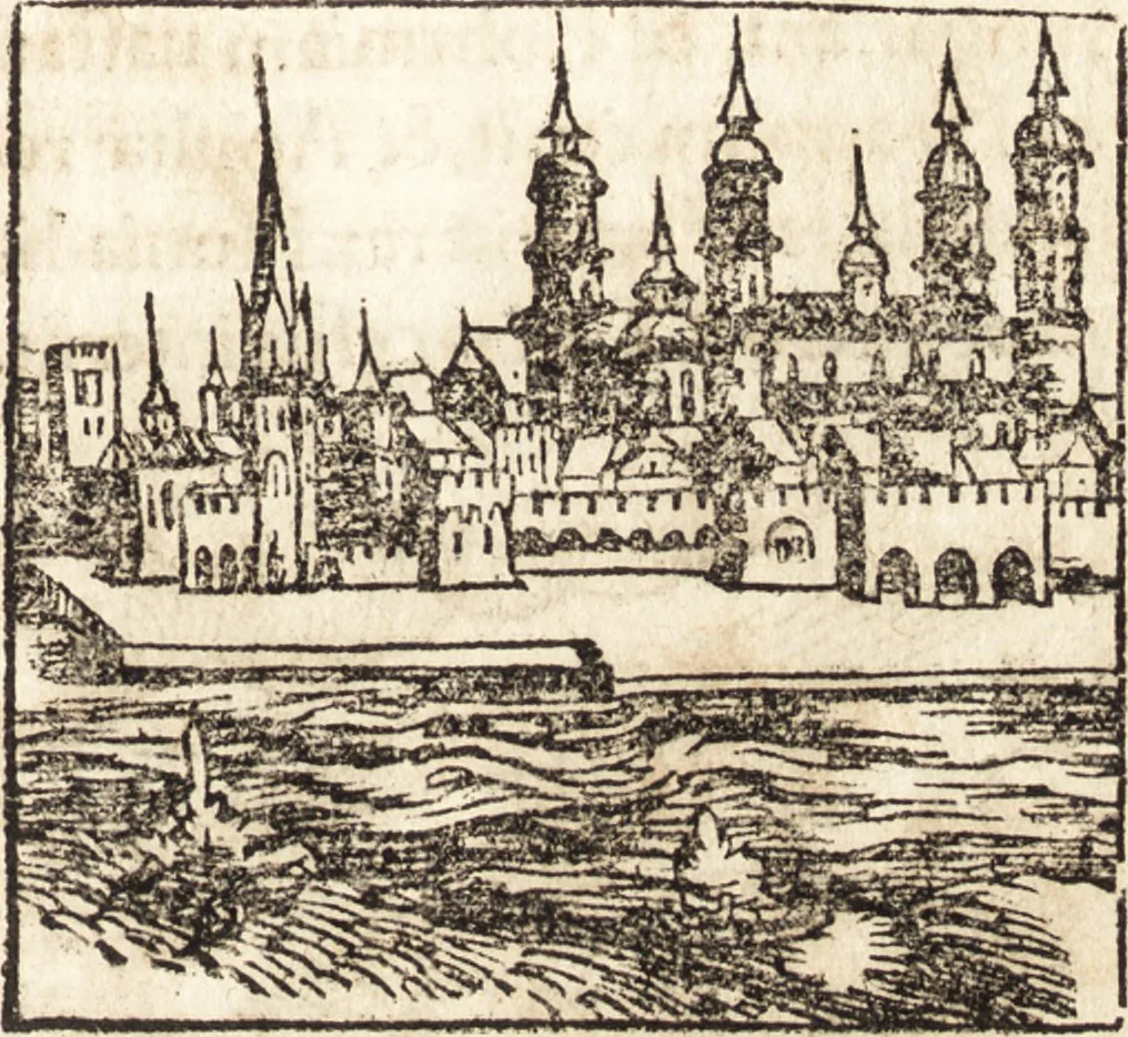 An illustration from Prodigiorvm ac ostentorvm chronicon : quae praeter naturae ordinem, motum, et operationem, et in svperioribus & his inferioribus mundi regionibus, ab exordio mundi usque ad haec nostra tempora, acciderunt ..., 1557, leaf 488