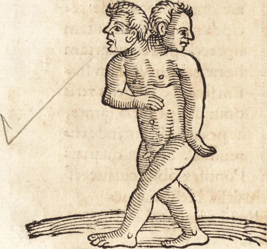 An illustration from Prodigiorvm ac ostentorvm chronicon : quae praeter naturae ordinem, motum, et operationem, et in svperioribus & his inferioribus mundi regionibus, ab exordio mundi usque ad haec nostra tempora, acciderunt ..., 1557, leaf 507