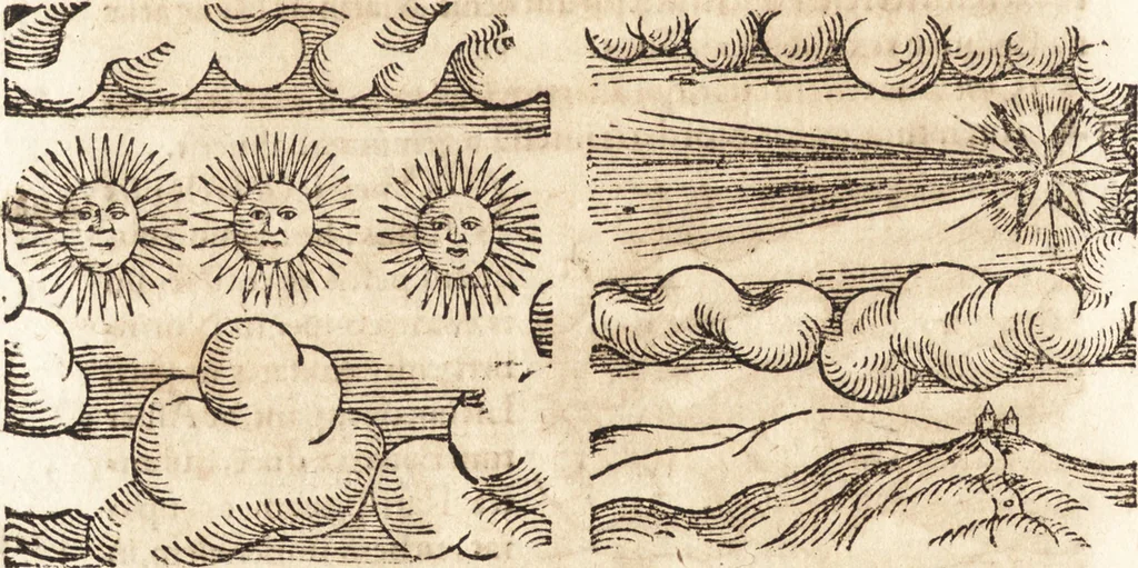 An illustration from Prodigiorvm ac ostentorvm chronicon : quae praeter naturae ordinem, motum, et operationem, et in svperioribus & his inferioribus mundi regionibus, ab exordio mundi usque ad haec nostra tempora, acciderunt ..., 1557, leaf 511