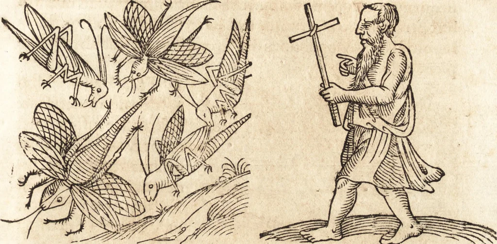 An illustration from Prodigiorvm ac ostentorvm chronicon : quae praeter naturae ordinem, motum, et operationem, et in svperioribus & his inferioribus mundi regionibus, ab exordio mundi usque ad haec nostra tempora, acciderunt ..., 1557, leaf 514