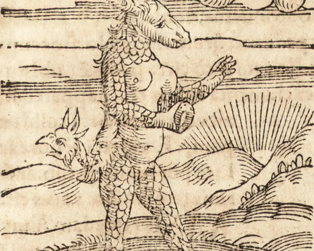 An illustration from Prodigiorvm ac ostentorvm chronicon : quae praeter naturae ordinem, motum, et operationem, et in svperioribus & his inferioribus mundi regionibus, ab exordio mundi usque ad haec nostra tempora, acciderunt ..., 1557, leaf 516
