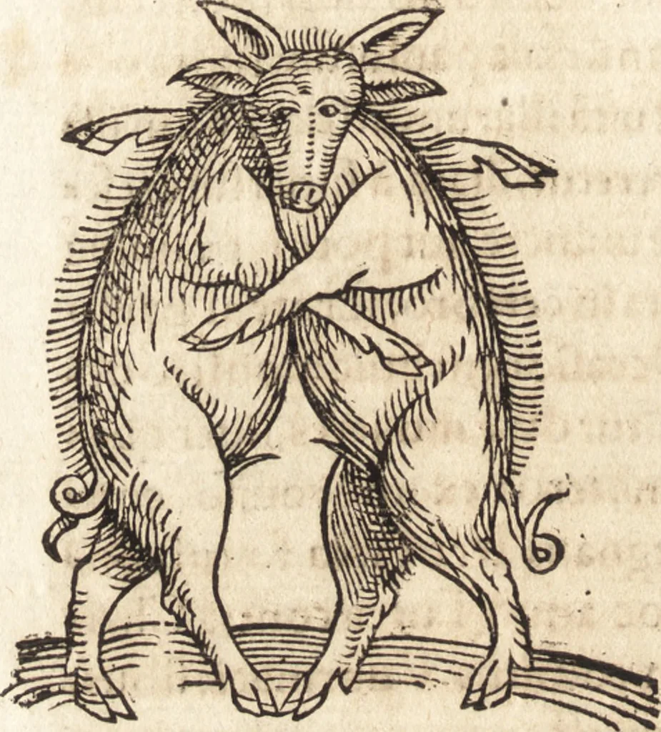 An illustration from Prodigiorvm ac ostentorvm chronicon : quae praeter naturae ordinem, motum, et operationem, et in svperioribus & his inferioribus mundi regionibus, ab exordio mundi usque ad haec nostra tempora, acciderunt ..., 1557, leaf 517